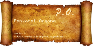 Pankotai Orgona névjegykártya